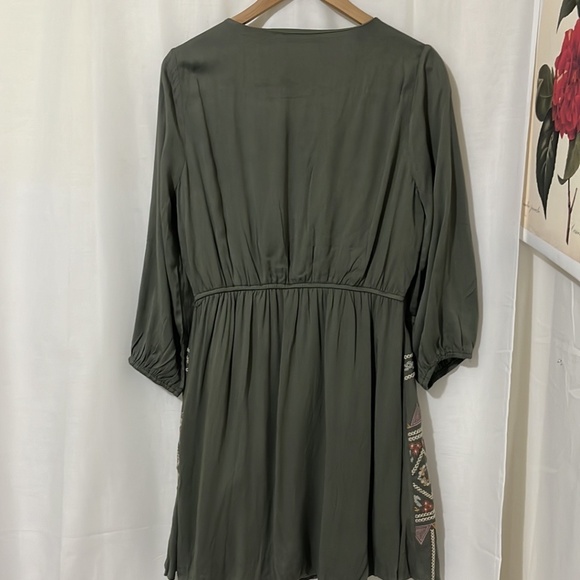 Savannah Jane Green Boho Long Sleeve Dress a274 - Picture 5 of 5